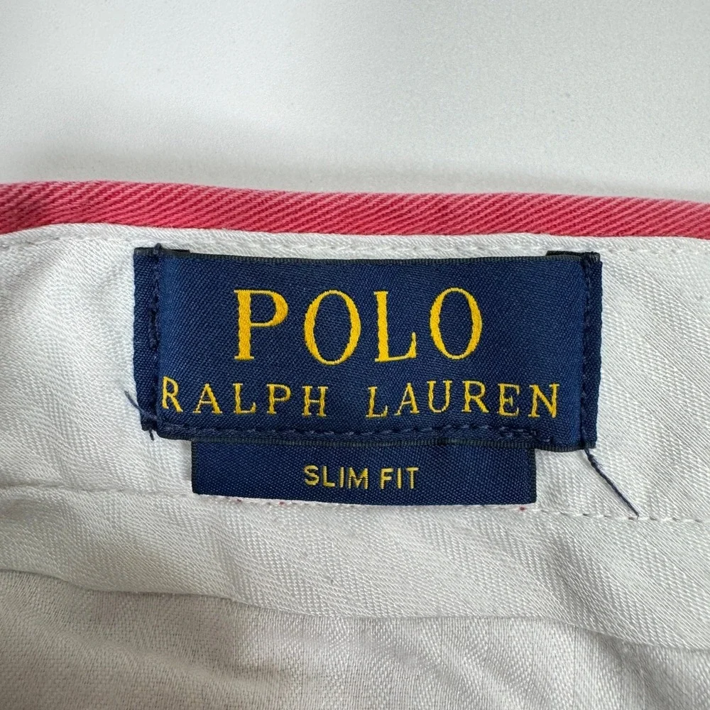 Polo Ralph Lauren Mens Tag 33x32 Fit 31x29 Coral Slim Fit Chino Pants Preppy